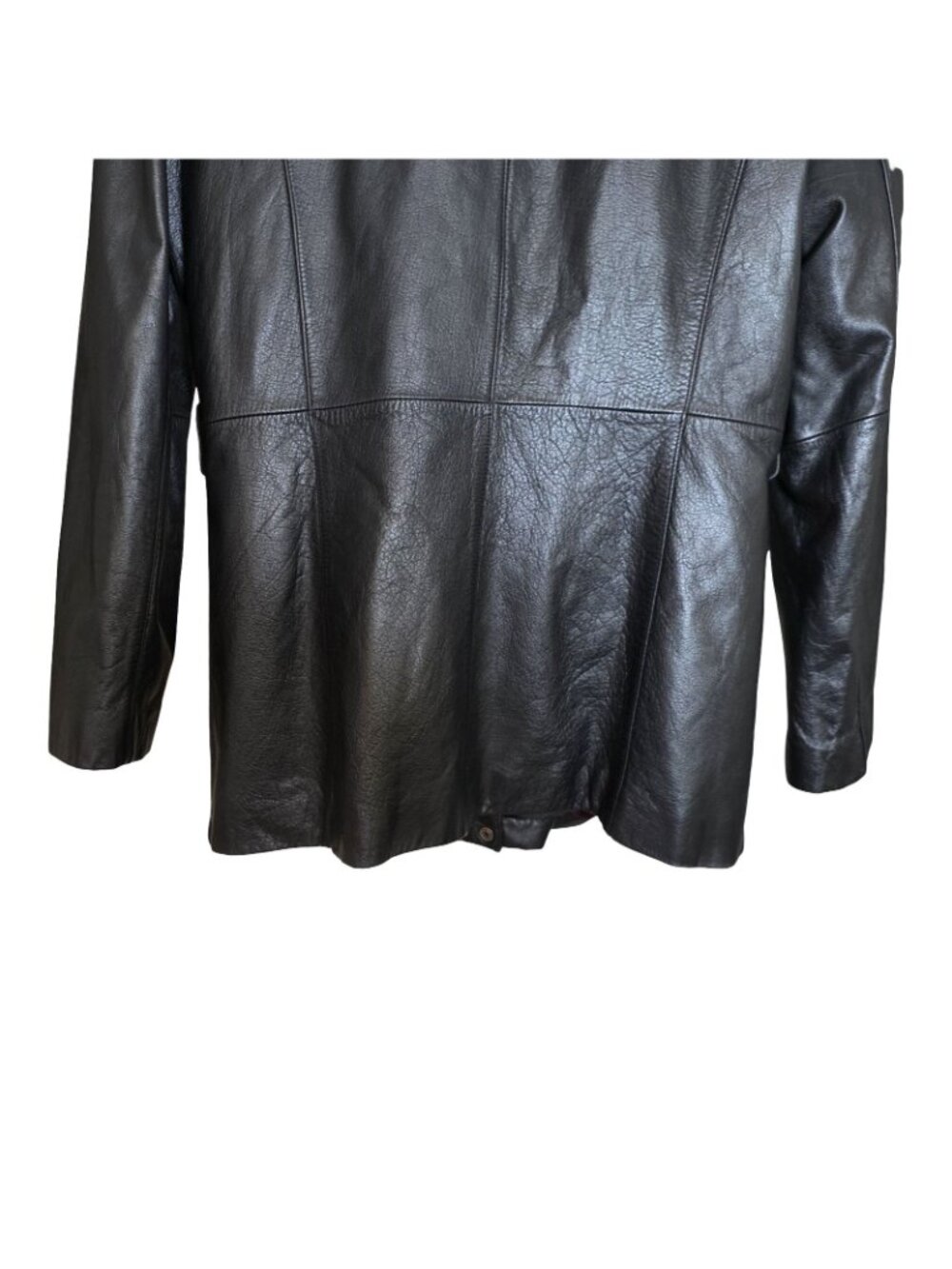 Women's - Wilson Black Leather Zip Up Jacket, Size Large - Picture 9 of 10